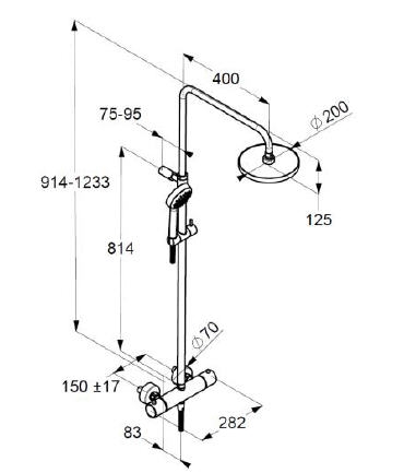 Kludi Logo Thermostat Dual Shower System DN 15 zuhanyrendszer 6809505-00