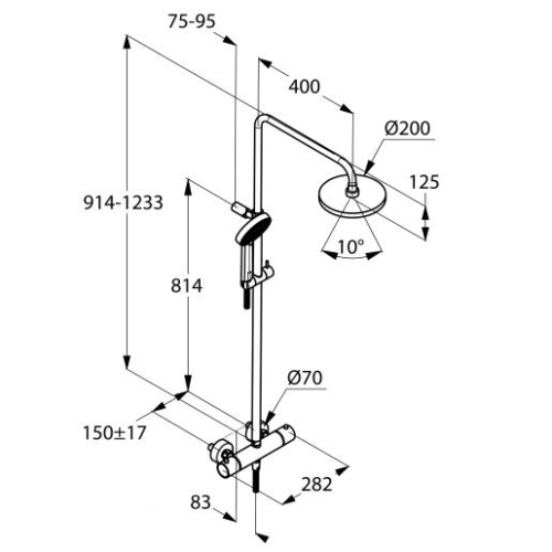 Kludi A-Qa Thermostat Dual Shower System zuhanyrendszer 6619505-00