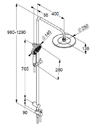 Kludi KLUDI FRESHLINE Dual Shower System zuhanyrendszer 6709005-00