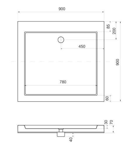N-Smart MYTHOS 90x90 cm-es masszázskabin NWMK-MYT9090