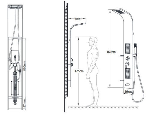 Wellis MyLine Spa Napoli kádtöltős zuhanypanel WZ00081