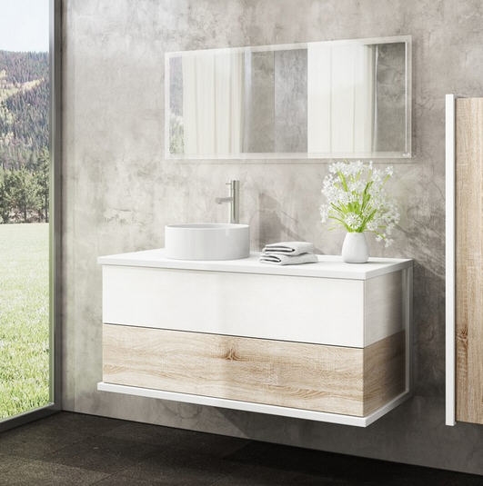 Tboss Minimal 120 2F fürdőszobai alsó szekrény 2 fiókkal, mosdóval