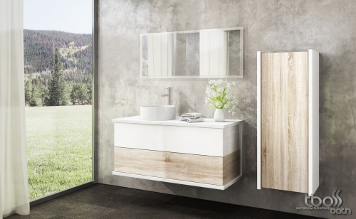 Tboss Minimal 120 2F fürdőszobai alsó szekrény 2 fiókkal, mosdóval