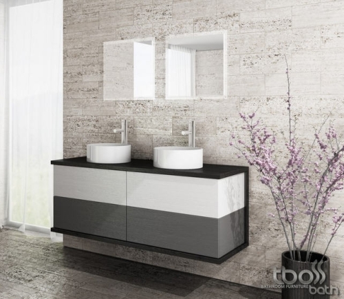 Tboss Minimal 140 2F fürdőszobai alsó szekrény 2 fiókkal, 2 mosdóval