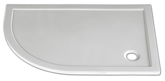 Arttec STONE 90x120 cm íves aszimmetrikus öntött márvány zuhanytálca, Beépítési oldal: Balos kivitel(a rövid egyenes oldal szemből nézve a bal oldalon van)