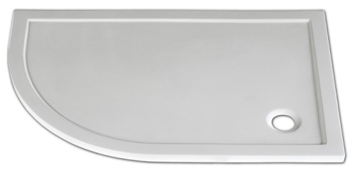 Arttec STONE íves aszimmetrikus öntött márvány zuhanytálca, Beépítési oldal: Jobbos kivitel(a rövid egyenes oldal szemből nézve a jobb oldalon van), Méret: 90x120 cm