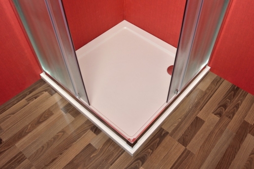 Arttec Smaragd 80x80 cm szögletes zuhanykabin csincsilla üveggel, zuhanytálcával