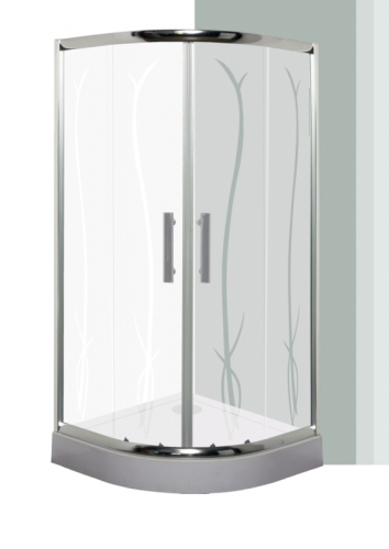 Leziter Spirit Bamboo íves zuhanykabin, Méret: 80x80 cm, Zuhanytálca: Zuhanytálca nélkül