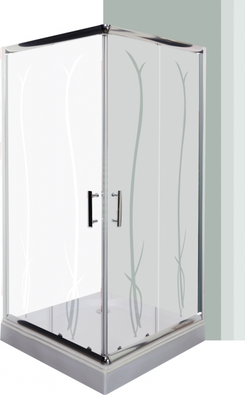 Leziter Spirit Bamboo szögletes zuhanykabin, Méret: 90x90 cm, Zuhanytálca: Zuhanytálcával