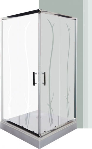 Leziter Spirit Bamboo szögletes zuhanykabin, Méret: 90x90 cm, Zuhanytálca: Zuhanytálcával