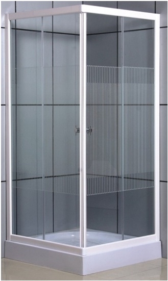 Leziter Vital szögletes zuhanykabin / függőleges csíkos üveggel, Méret: 80x80 cm, Zuhanytálca: Zuhanytálcával