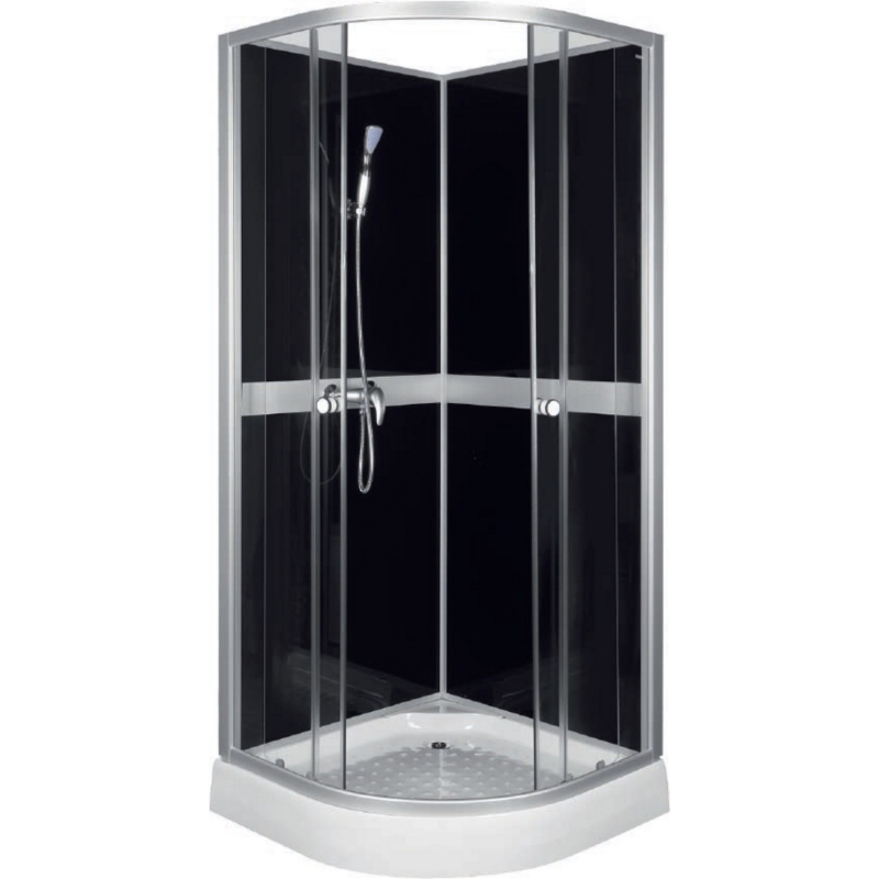 Kerra CLASSIC íves zuhanykabin fekete hátfallal, több méretben, Méret: 90x90 cm