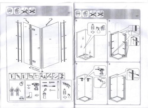 Leziter Ferraro 90 szögletes nyílóajtós zuhanykabin, Beépítési oldal: Balos kivitel(a rövid egyenes oldal szemből nézve a bal oldalon van)