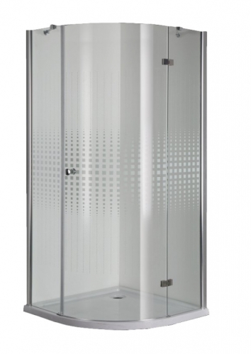 Sanotechnik SIMPLYFLEX íves sarokkabin 2 nyílóajtóval, 90cm, mintás, króm EN2280CS
