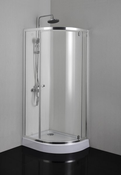 Sanotechnik íves aszimmetrikus zuhanykabin zuhanytálcával T790C+P79L