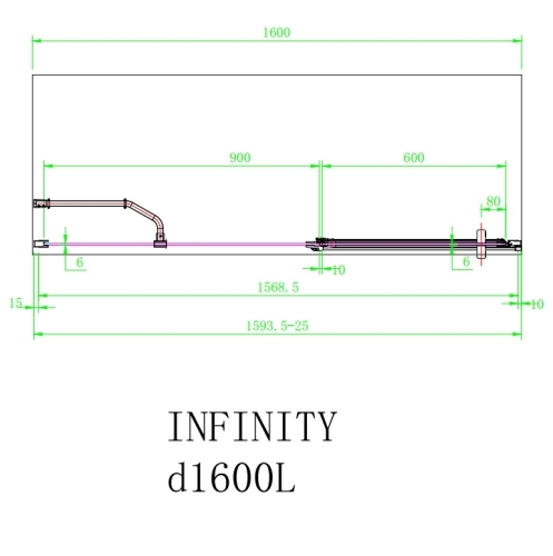 Arttec Infinity D zuhanyajtó fix fallal, baloldali beépítéssel, Zuhanyajtó méret: 90x195 cm
