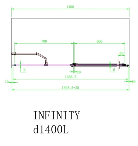 Arttec Infinity D zuhanyajtó fix fallal, baloldali beépítéssel, Zuhanyajtó méret: 100x195 cm
