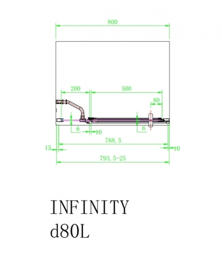 Arttec Infinity D zuhanyajtó fix fallal, baloldali beépítéssel, Zuhanyajtó méret: 100x195 cm