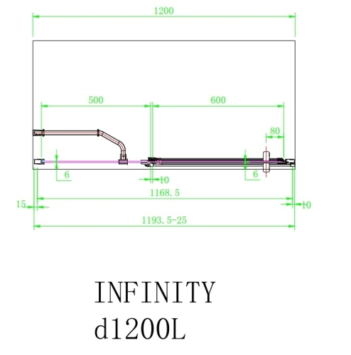 Arttec Infinity D zuhanyajtó fix fallal, baloldali beépítéssel, Zuhanyajtó méret: 100x195 cm