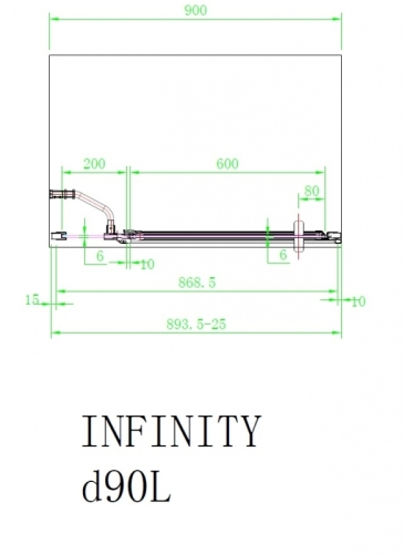 Arttec Infinity D zuhanyajtó fix fallal, baloldali beépítéssel, Zuhanyajtó méret: 100x195 cm