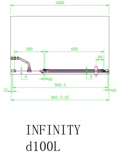 Arttec Infinity D zuhanyajtó fix fallal, baloldali beépítéssel, Zuhanyajtó méret: 140x195 cm