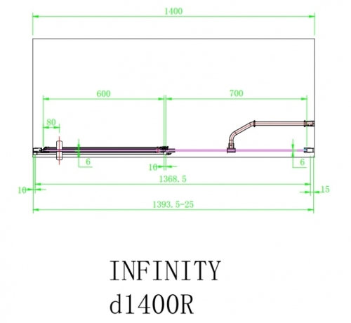 Arttec Infinity D zuhanyajtó fix fallal, jobboldali beépítéssel, Zuhanyajtó méret: 160x195 cm