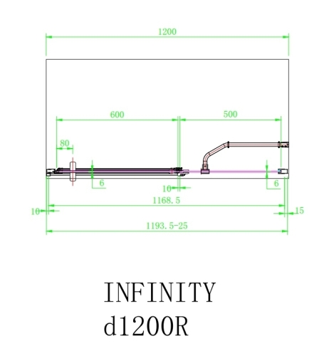 Arttec Infinity D zuhanyajtó fix fallal, jobboldali beépítéssel, Zuhanyajtó méret: 160x195 cm