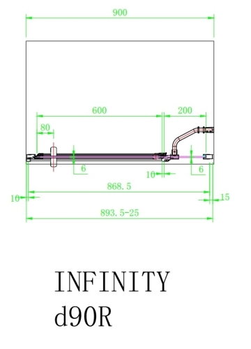 Arttec Infinity D zuhanyajtó fix fallal, jobboldali beépítéssel, Zuhanyajtó méret: 90x195 cm