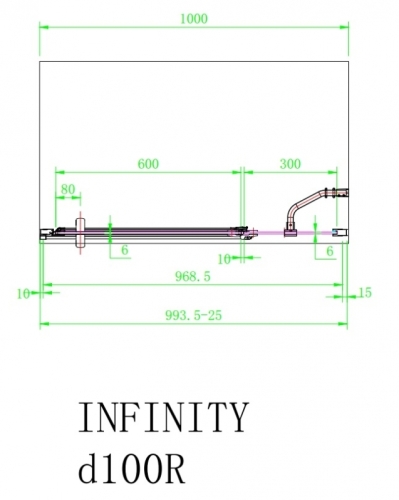 Arttec Infinity D zuhanyajtó fix fallal, jobboldali beépítéssel, Zuhanyajtó méret: 90x195 cm