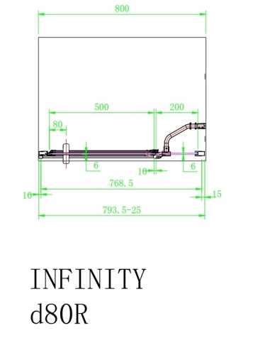 Arttec Infinity D zuhanyajtó fix fallal, jobboldali beépítéssel, Zuhanyajtó méret: 100x195 cm