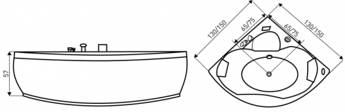 Kerra Sara hidromasszázs kád, több méretben, Méret: 150x150 cm