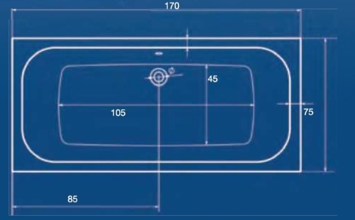 Sanotechnik Marbella testformájú egyenes kád 409090