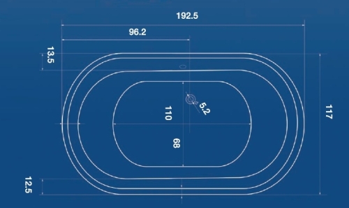 Sanotechnik Rhodos (KOS) ovális fürdőkád 409005