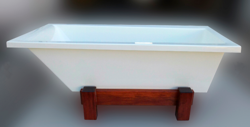 Leziter Siderno térben álló öntöttmárvány kád, Kád méret: 180x80 cm