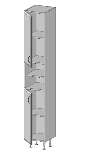 Vertex Romeo 30 magas állószekrény 2 ajtóval, nyitott