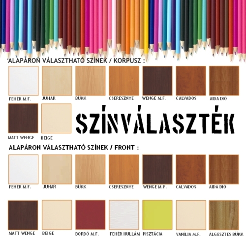 Vertex Julia 60 magas állószekrény 3 ajtóval, 2 fiókkal