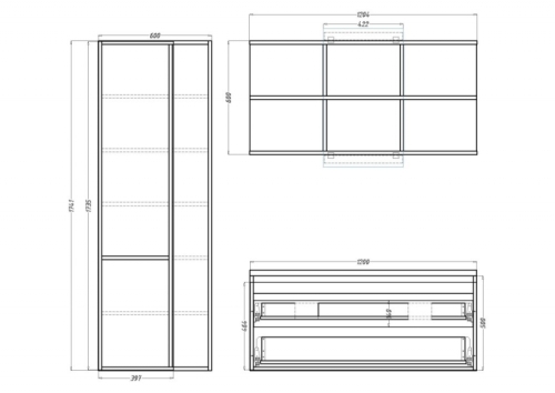 Vertex Minimal Trend 120 komplett fürdőszoba bútor