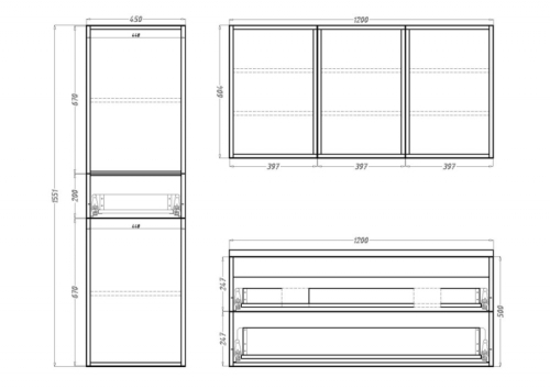 Vertex Minimal Moda 120 komplett fürdőszobabútor