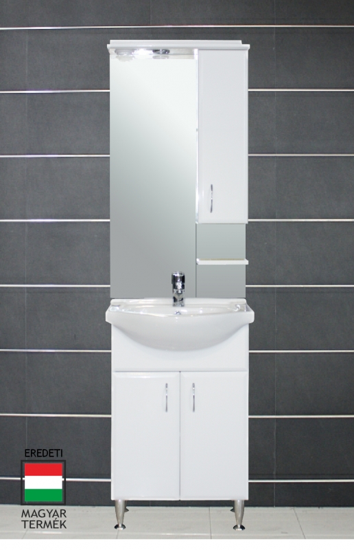 Vertex Bianca Plus 55 fürdőszobabútor magasfényű fehér színben