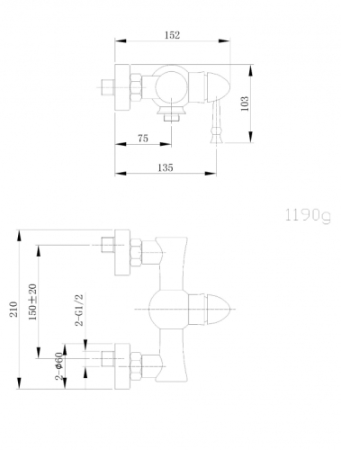 Logé Safona 04 antik réz zuhany csaptelep