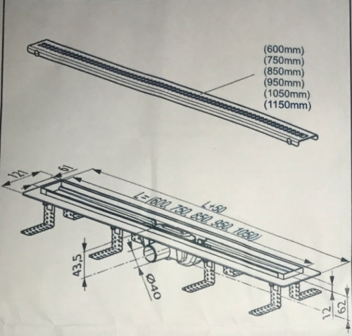 Reactiv Line zuhanyfolyóka 95 cm REA-LINE95