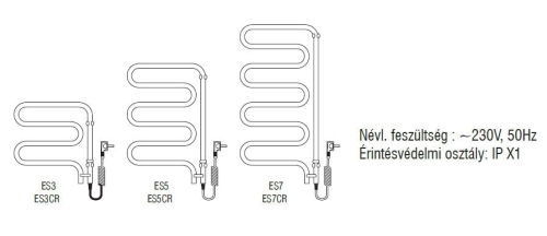 RADECO ES5 ELEKTROMOS CSŐRADIÁTOR 750X450 mm, fehér