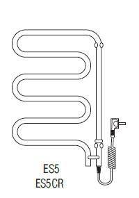 RADECO ES5 ELEKTROMOS CSŐRADIÁTOR 750X450 mm, fehér