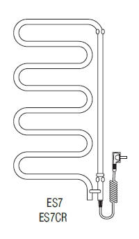 RADECO ES7CR ELEKTROMOS CSŐRADIÁTOR 1050X450 mm, króm