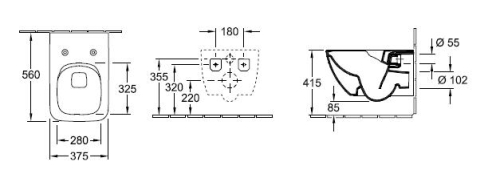 Villeroy & Boch Legato perem nélküli fali wc 5663 R0 01 (5663R001)
