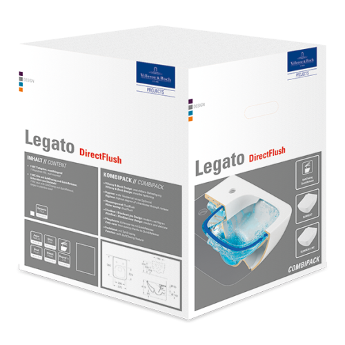 Villeroy & Boch Legato perem nélküli fali wc szett, ülőkével 5663 RL 01 (5663RL01)