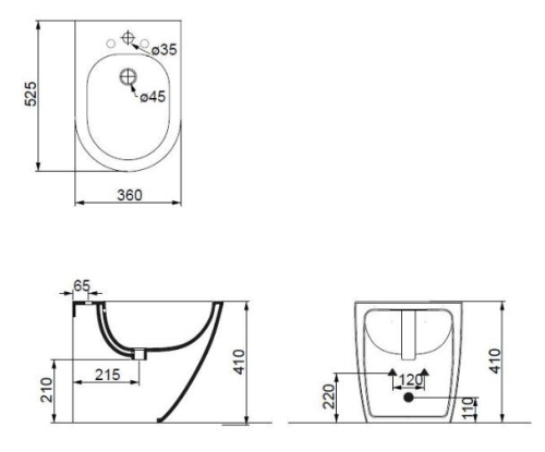 GSG Ceramic Like álló bide LKBI01