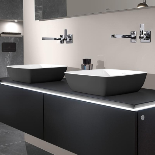 Villeroy & Boch Artis 41x41 cm ráültethető mosdó Coal Black 4178 41 BCT8 (417841BCT8)