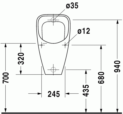 Duravit Duraplus hátsó bekötésű piszoár, légymatricával 0830360007