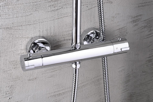 Aqualine LIGA zuhanyoszlop termosztátos csapteleppel, króm (SL533)